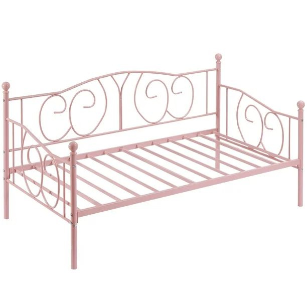 VECELO Twin Size Metal Daybed with Headboard and Metal Slat Support - C8 - Image 8