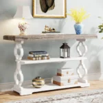Tribesigns Farmhouse Console Table with Shelves - A22