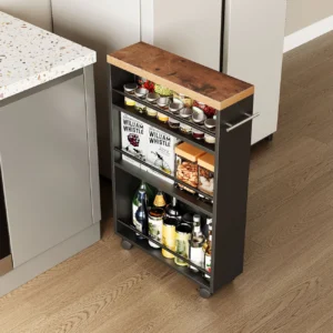 Tribesigns 4-Tier Storage Cart, Slim Rolling Narrow Kitchen Cart for Small Place - A6