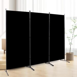 CHOSENM 3 Panel Folding Privacy Screens, 6 FT Tall Wall Divider with Metal Frame