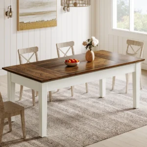 Tribesigns Farmhouse Kitchen / Dining Table for 4 – 6 -A3