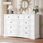 Hasuit White Dresser for Bedroom with 9 Drawers - B34