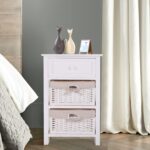 XMLYEC One-Drawer Nightstand with Two Removable Baskets - B38