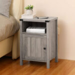 Evajoy End Table / Nightstand with Charging Station - B30
