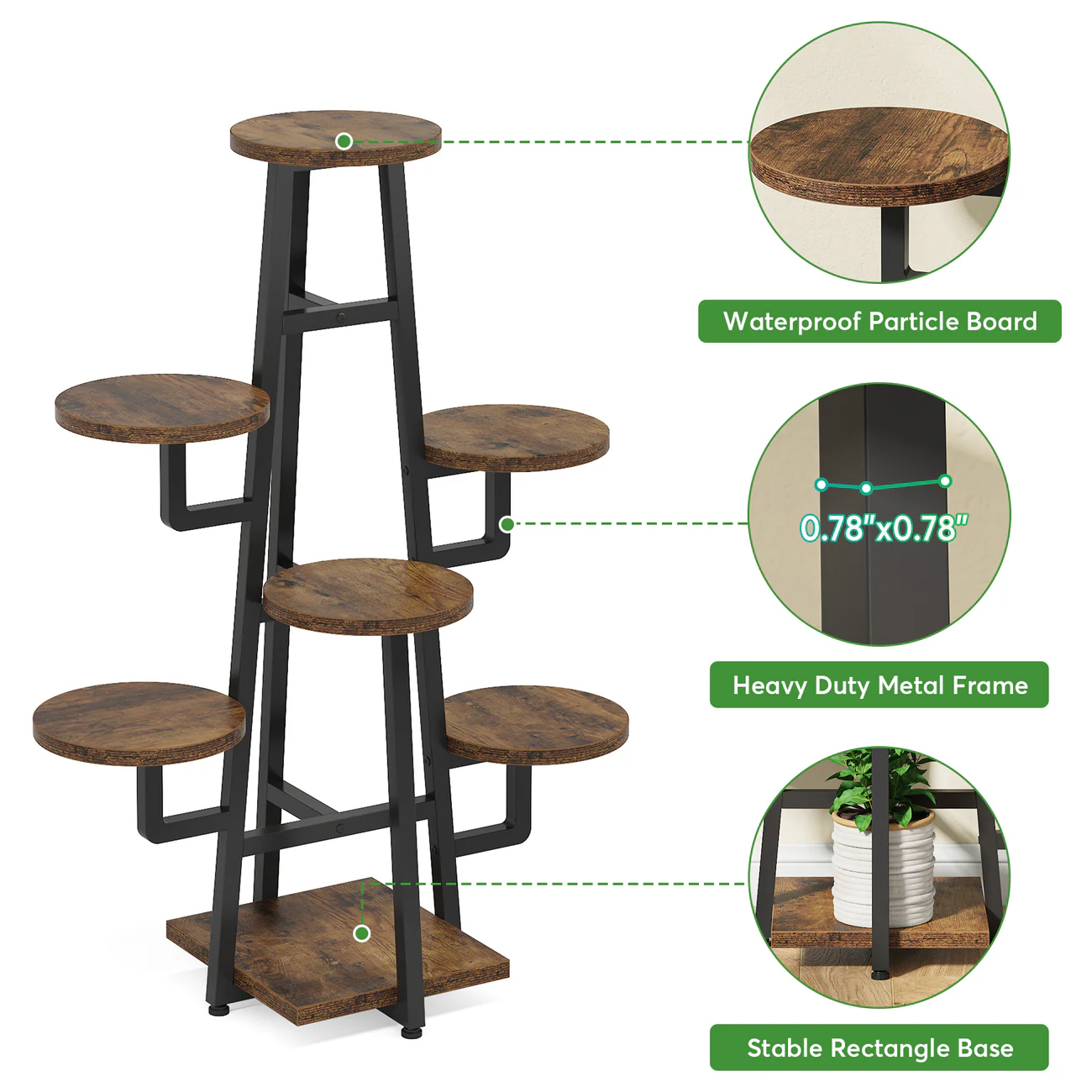 7-Tier Plant Plant Pots Holder Rack Flower Stand -A4 - Image 7