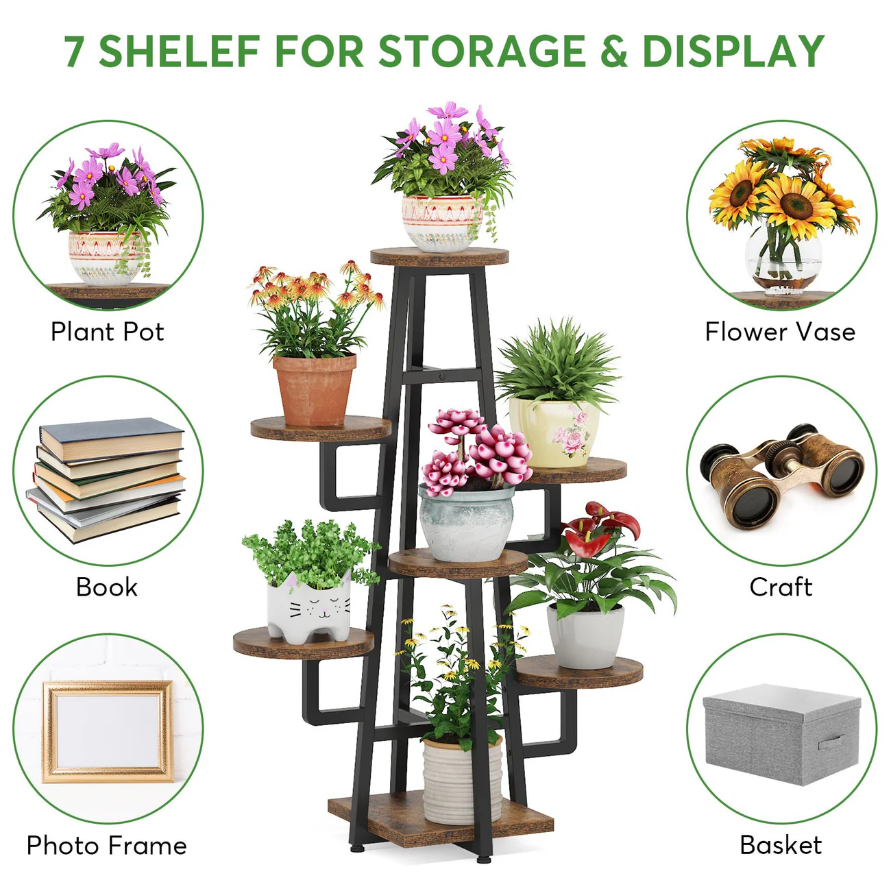 7-Tier Plant Plant Pots Holder Rack Flower Stand -A4 - Image 6