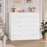 Wade Logan Auvo 6-Drawer Chest for Bedroom & Living Room, Handleless Design, White
