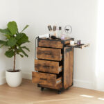 RESHABLE Rolling Salon Station Beauty Barber Spa Trolley Storage Cart w/ 3 Drawers - B31