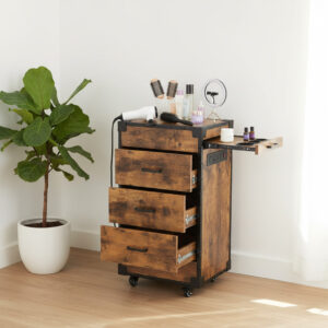RESHABLE Rolling Salon Station Beauty Barber Spa Trolley Storage Cart w/ 3 Drawers - B31