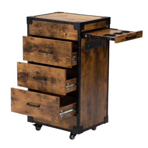 RESHABLE Rolling Salon Station Beauty Barber Spa Trolley Storage Cart w/ 3 Drawers - B31 - Image 8