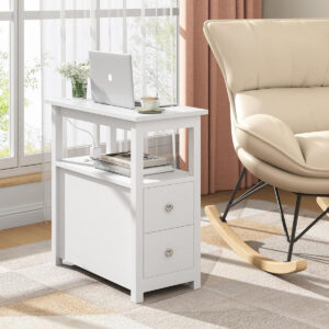 Sandinrayli End Table with Charging Station (2 Drawers) - B37