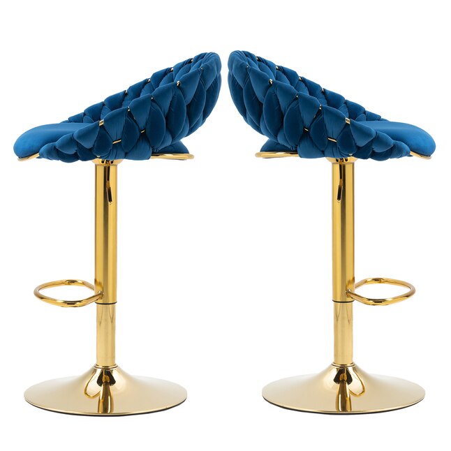 AHIOU HOME Set of 2 Adjustable Upholstered Swivel Metal Bar Stools with Backrest - E12 - Image 11