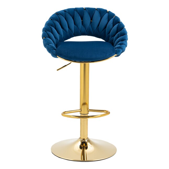 AHIOU HOME Set of 2 Adjustable Upholstered Swivel Metal Bar Stools with Backrest - E12 - Image 10