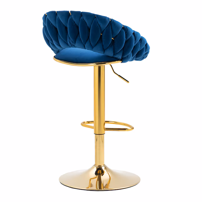AHIOU HOME Set of 2 Adjustable Upholstered Swivel Metal Bar Stools with Backrest - E12 - Image 9