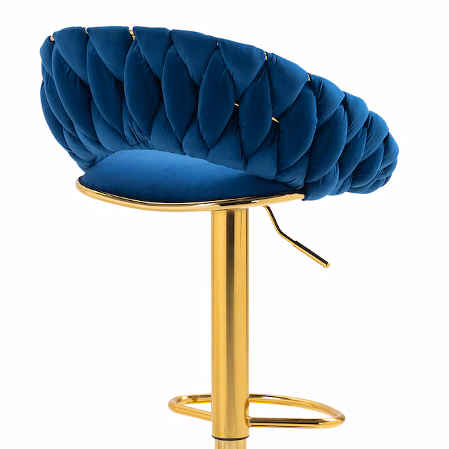 AHIOU HOME Set of 2 Adjustable Upholstered Swivel Metal Bar Stools with Backrest - E12 - Image 7
