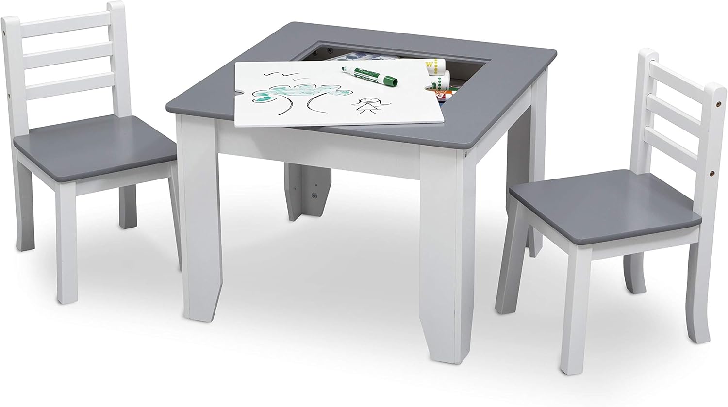 Delta Children Chelsea 3-Piece Table and Chairs Set with Storage - D8 - Image 4