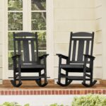 LUE BONA Outdoor Rocking Chair, Weather-Resistant Poly Lumber Rocker - E14