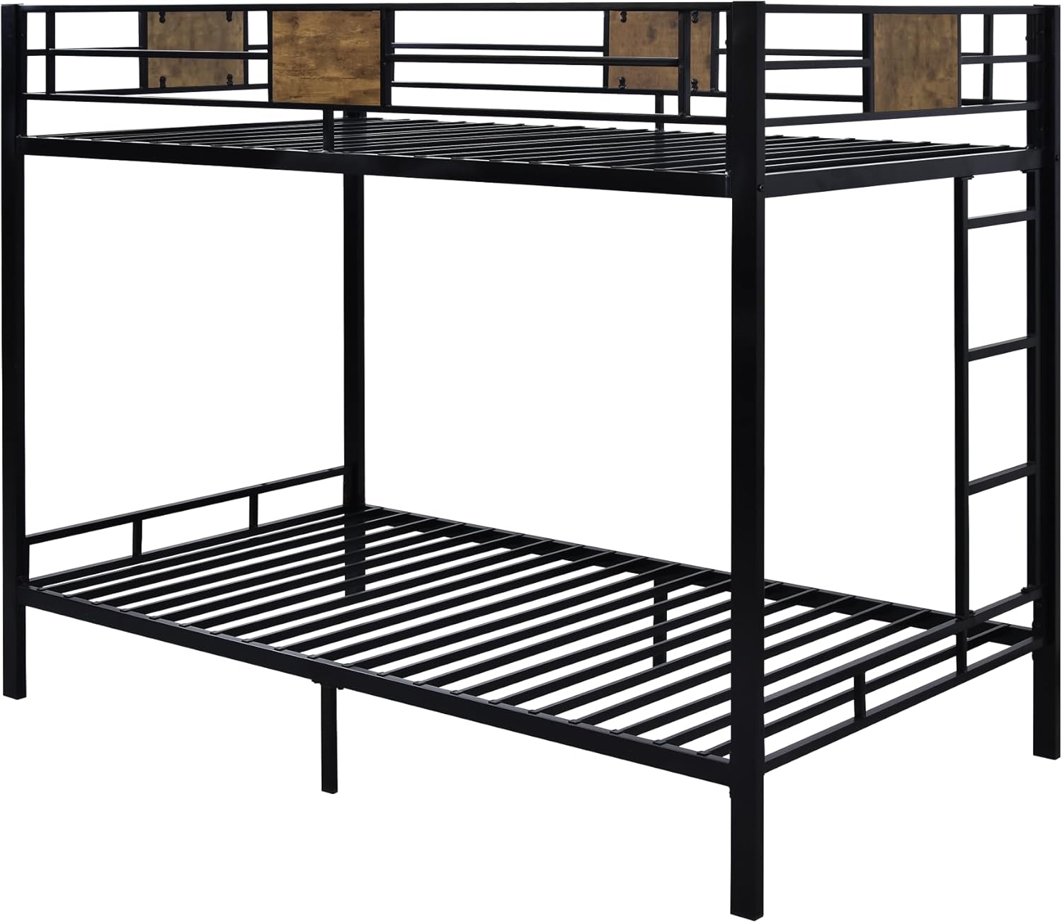 SHA CERLIN Loft Bunk Bed Twin Over Twin Size with Ladder and Guardrail, Space-Saving Metal Design - C24 - Image 4