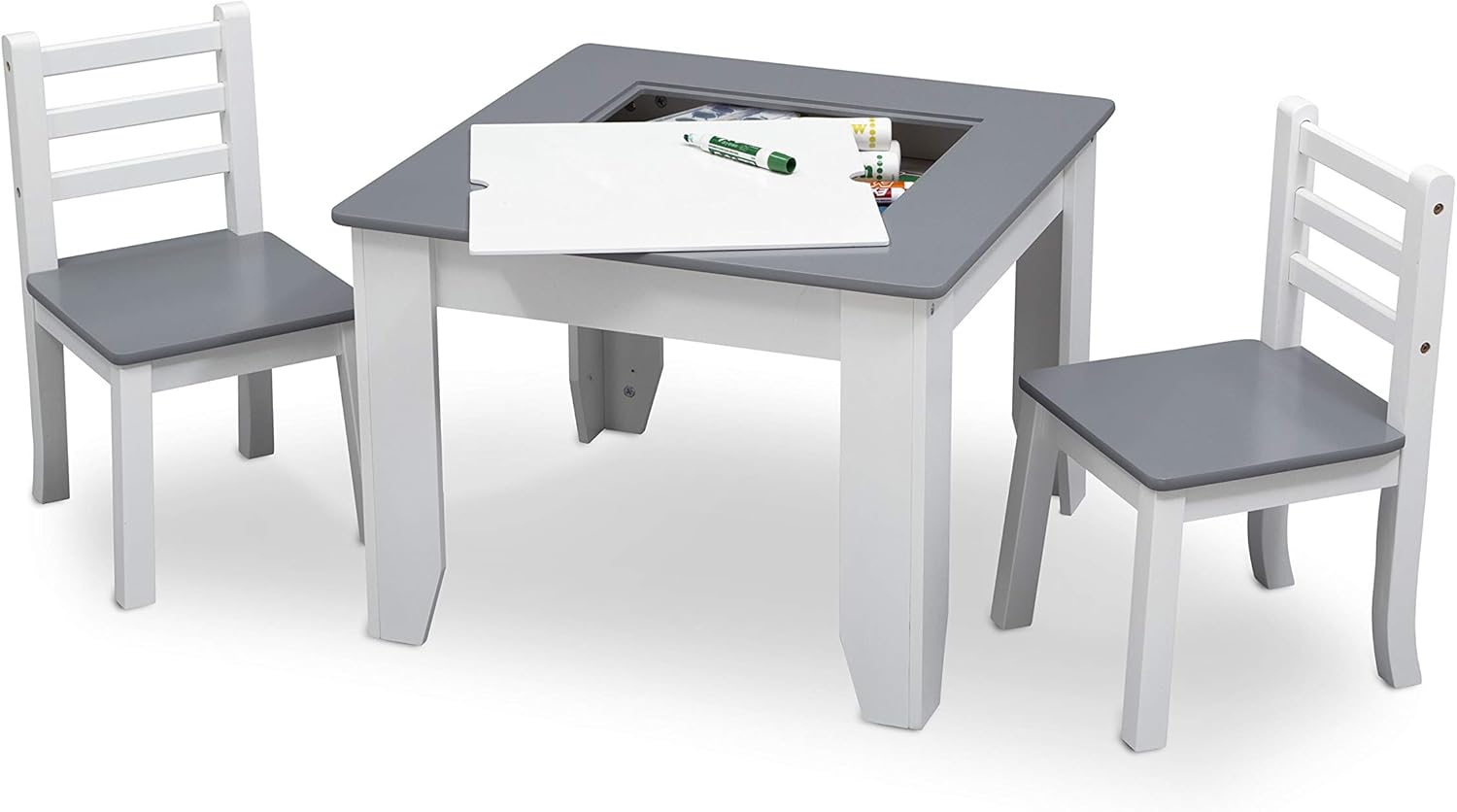 Delta Children Chelsea 3-Piece Table and Chairs Set with Storage - D8 - Image 7