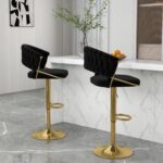 UIXE Adjustable Counter Height Bar Stools with Backrest and Footrest - E9