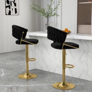 UIXE Adjustable Counter Height Bar Stools with Backrest and Footrest - E9
