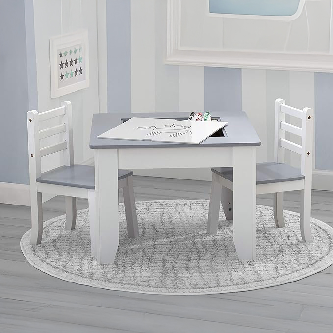 Delta Children Chelsea 3-Piece Table and Chairs Set with Storage - D8