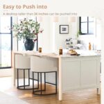 LUE BONA Bar Stools , Modern Counter Stools with Curved Backrest and Arms - E1