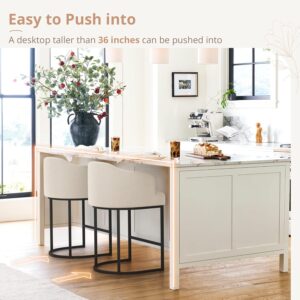 LUE BONA Bar Stools , Modern Counter Stools with Curved Backrest and Arms - E1