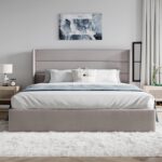 SHA-CERLIN Upholstered Storage Bed with Hydraulic Lift Platform and Headboard - C23