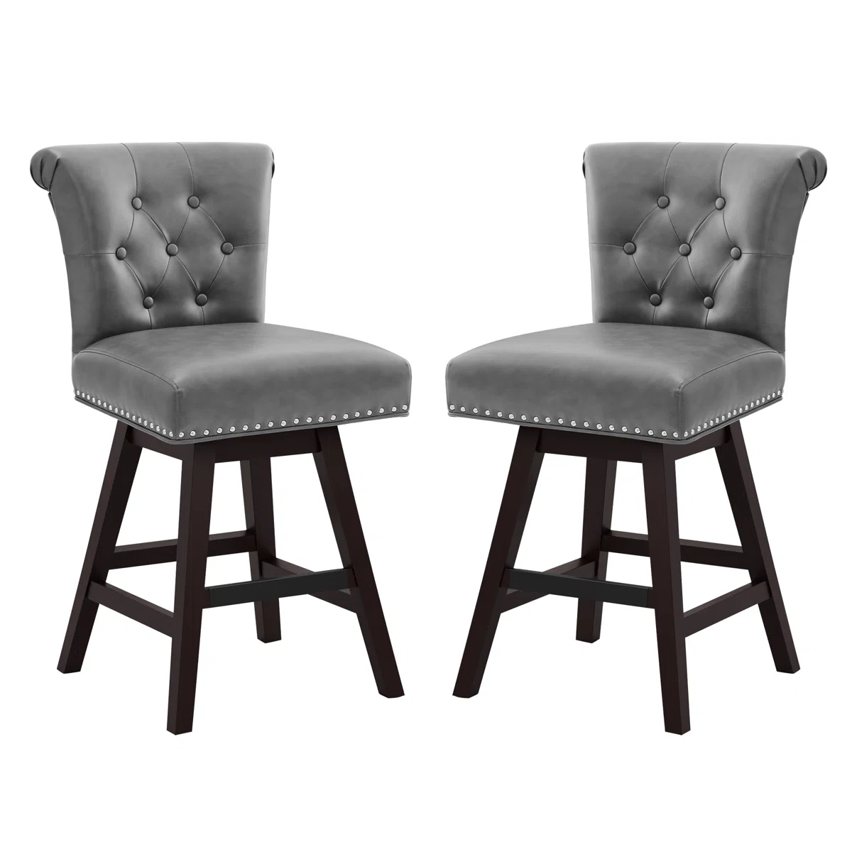 Aralis Swivel Counter Stool with Upholstered Seat and Back - E34 - Image 11