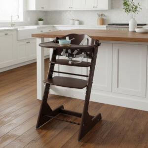 Curipeer Convertible Wooden High Chair for Babies and Toddlers with Removable Tray - D1