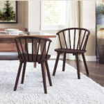 LUE BONA Espresso Dining Chairs, Farmhouse Wood Dining Chairs with Semicircular Backrest - E21