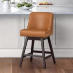 LUE BONA Zoe Swivel Counter Stool with Nailhead Trim - E31