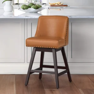 LUE BONA Zoe Swivel Counter Stool with Nailhead Trim - E31